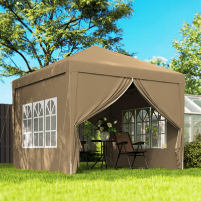 Outsunny 3X3(M) Pop Up Gazebo Canopy Marquee W/ Carry BagKhaki from B&Q