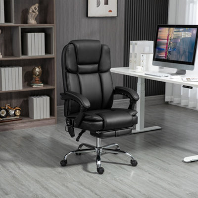 B&Q -  Massage Office ChairPu Leather High Back ReclinerBlack