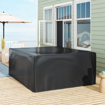 B&Q -  235X190X90Cm Large Patio Set Outdoor Garden Furniture Cover Black