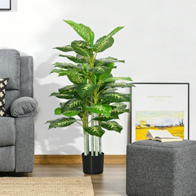 Homcom Artificial Ever Tree Fake Plant In Pot Indoor Outdoor Decor Green