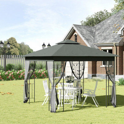 Outsunny 3 X 3(M) Garden Gazebo Marquee Tent Canopy Shelter Pavilion Grey from B&Q
