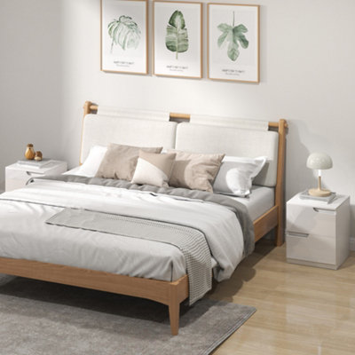 Homcom Bedside Table Set Of 2 With 2 Drawers For BedroomLiving RoomWhite from B&Q