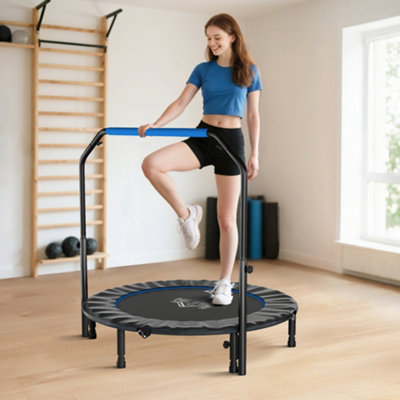 B&Q -  48" Foldable Mini Fitness Trampoline W/ Foam HandleBlue
