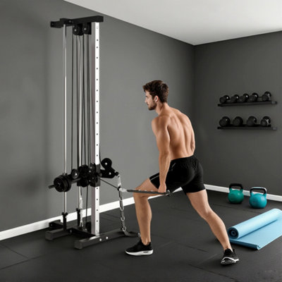 Dual Pulley Adjustable Wall Mount Cable Station 15 Position Strength Trainer - Image 11