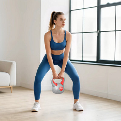 Sportnow 14Kg Kettle Bell With Handle For Home GymRed And Grey