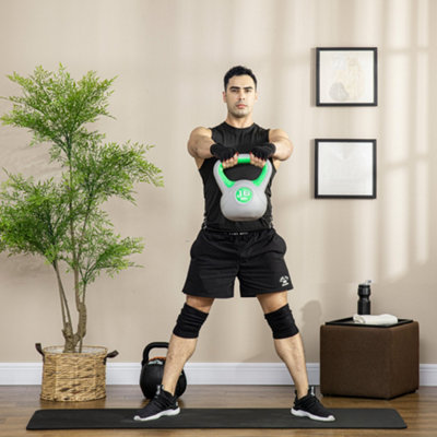 Sportnow 16Kg Kettle Bell With Handle For Home GymGreen And Grey