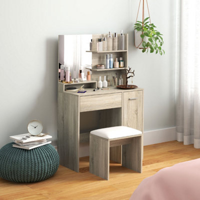 B&Q -  Dressing Table With Mirror And StoolMakeup Desk For Bedroom