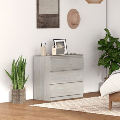 B&Q -  Chest Of Drawers3 Drawer Storage Cabinet Unit For BedroomGrey