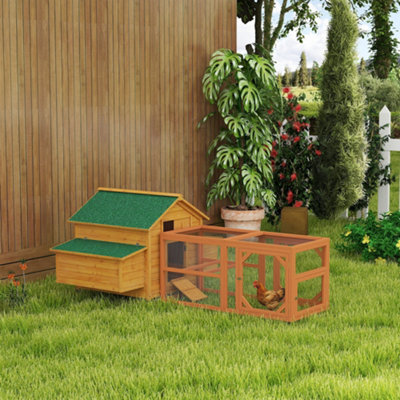 Pawhut 2 Piece Chicken Coop And Run SetFor 4-8 ChickensYellow from B&Q