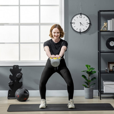 Sportnow 4Kg Kettle Bell With Handle For Home GymYellow And Grey