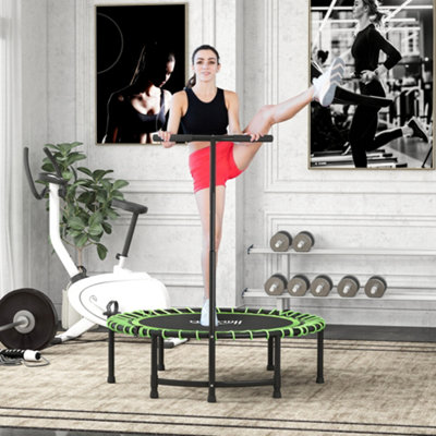 Homcom Trampoline Outdoor Bouncer Jumper Adjustable HandleGreen from B&Q