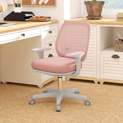 Viokef Pink Vinsetto Office Chair, 360 Degree Swivel Desk Chair With Security Wheels,