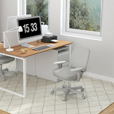 Vinsetto Grey Office Chair, 360 Degree Swivel Desk Chair With Wheels,
