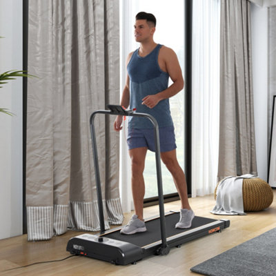 Homcom Foldable Walking Treadmill W/ Led Display, Orange