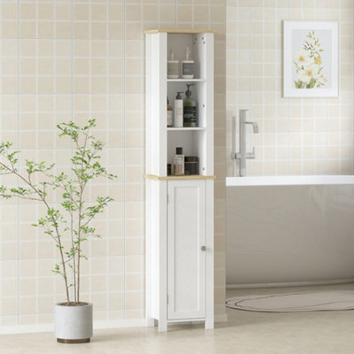 B&Q -  Slim Bathroom Storage Unit With Open CompartmentWhite