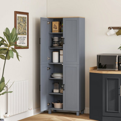 B&Q -  Modern Kitchen Cupboard Storage Cabinet With 4 ShelvesGrey