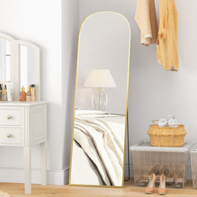 Homcom Unisex Gold Full Length Mirror With Aluminium Alloy Frame Hanging Leaning | : Small - Image 7