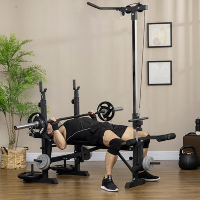 Homcom Unisex Black Adjustable Weight Bench Multifunction Full Body Workout Bench In - Image 4