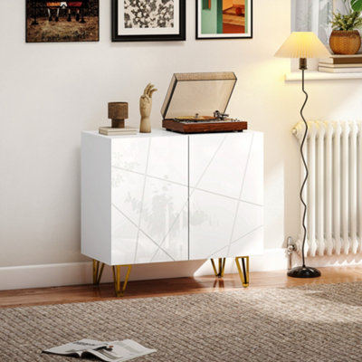 Homcom Storage CabinetSideboard With Adjustable ShelfWhite from B&Q