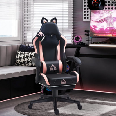 Homcom Gaming Chair With FootrestReclining Computer ChairBlack from B&Q