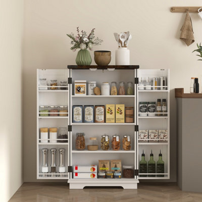 B&Q -  Kitchen Cupboard Pantry Cabinet With Adjustable Shelves White