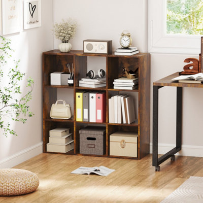 Homcom 9 Cube Storage Cupboard Bookcase Bookshelf Home OfficeRustic Brown from B&Q