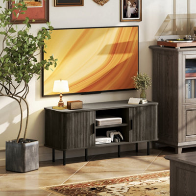 HOMCOM TV Stand - Living Room - Grey - 120cm - Image 9