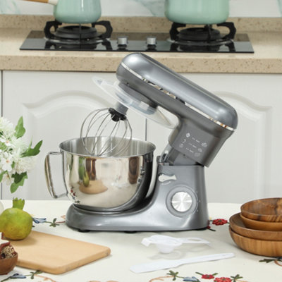 B&Q -  Electric Stand Mixer4.5L Food Mixer With Dough HookWhiskSilver