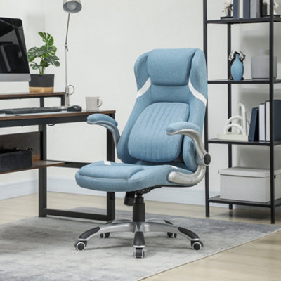 Vinsetto Fabric Office Desk Chair W/ Adjustable Height Tilt Function Blue