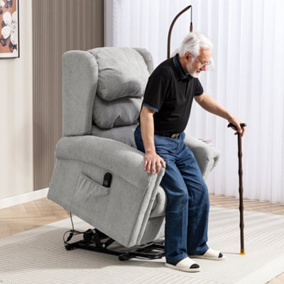 Homcom Power Lift Recliner Chair For Elderly With Remote ControlGrey from B&Q
