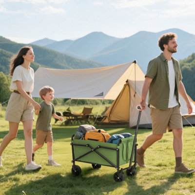 Outsunny Green Festival Trolley, 60Kg Heavy Duty Folding Trolley Cart, 41L