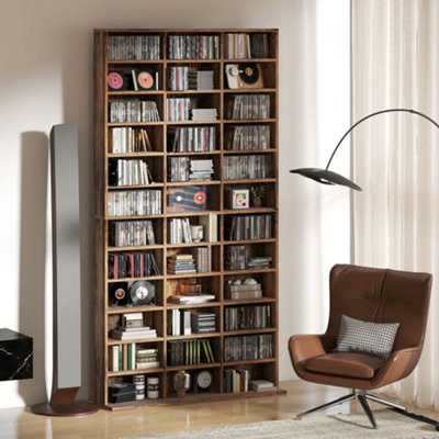Homcom Dvd Cd Media Storage Rack, Video Display Unit, Rustic Brown