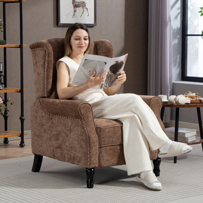 Homcom Manual Reclining Armchair Recliner With Footrest Brown from B&Q