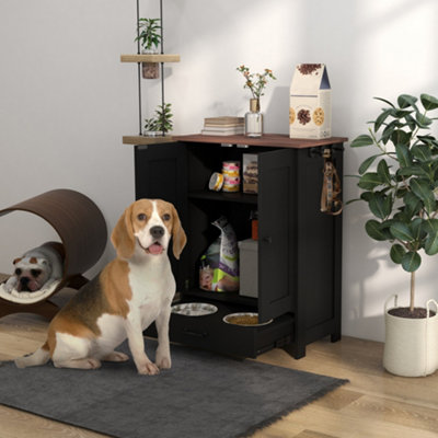 Pawhut Dog Feeding Station With Storage, Pet Feeding Station With Dog Bowls - Image 5