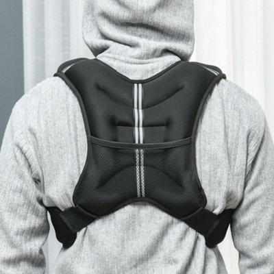 HOMCOM 5KG Weighted Vest with Adjustable Straps, Pocket, Reflective Strips in Black - Image 6