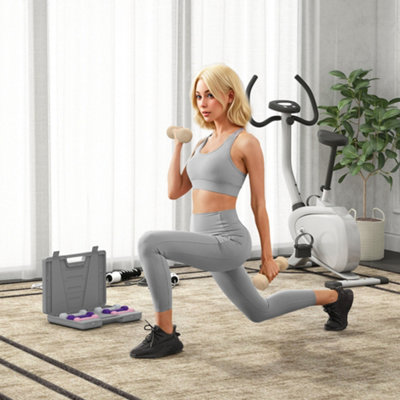 Homcom 10Kg Dumbbell Weights Set With Carry CasePinkPurpleGreyBrown from B&Q