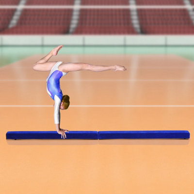 B&Q -  2.1M Balance Beam Trainer Fold Performance GymnasticsBlue