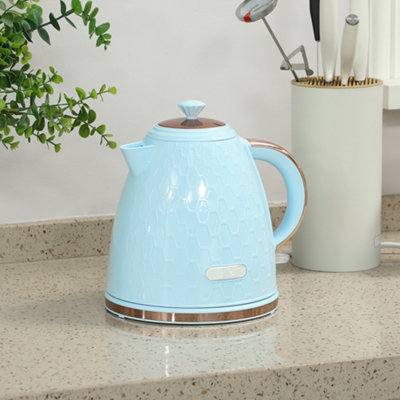 Homcom Electric Kettle, Fast Boil, 1.7L, 3Kw, Auto Shut-Off, Light/Blue
