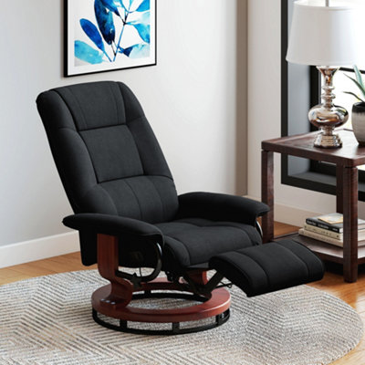 Homcom Manual Recliner Swivel Reclining Chair With Footrest ArmrestsBlack from B&Q