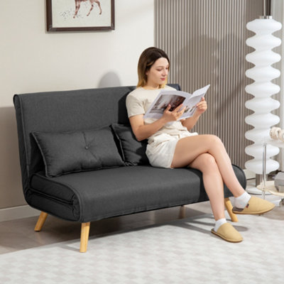 Homcom Click Clack Sofa Bed2 Seater Bed Settee For Living RoomGrey from B&Q