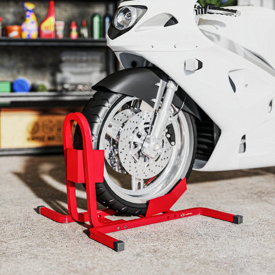 B&Q -  Adjustable Motorcycle Wheel Chock Motorbike Holder With Metal Frame