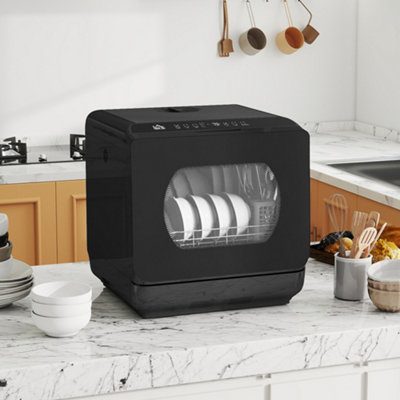 HOMCOM Black Worktop Dishwasher - Small - Image 4