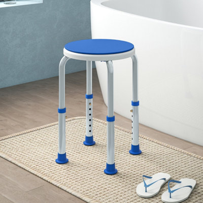 Homcom 360 Degree Swivel Shower Stool With Non-Slip Feet For DisabledBlue from B&Q