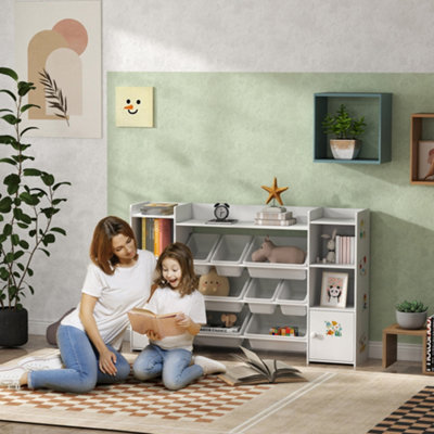 B&Q -  Kids Toy Storage Organiser With 8 Removable Storage BinsWhite
