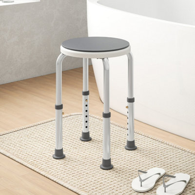 B&Q -  360 Degree Swivel Shower Stool With Non-Slip Feet For DisabledGrey