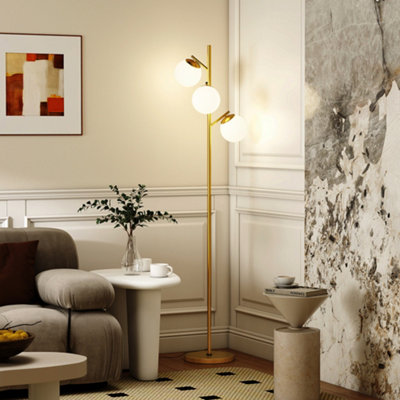 B&Q -  3 Light Standing Tree Floor Lamp For Living Room BedroomGold