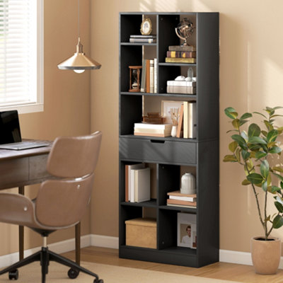 Homcom Freestanding Bookcase Display Shelf With Drawer For Home Office from B&Q