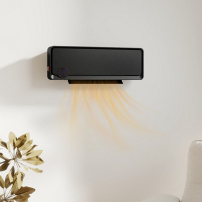 HOMCOM Downflow Heater - 1000W/2000W - Black - Image 11