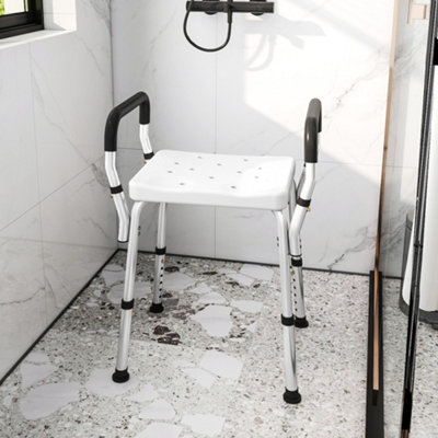 B&Q -  Rust-Free Aluminium Bath Chair With Adjustable HeightWhite
