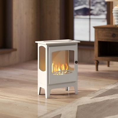 Homcom Freestanding Bioethanol Fireplace Ethanol Fireplace Stove, White